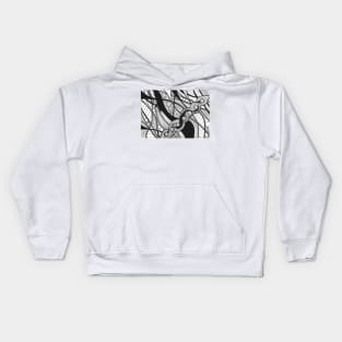 Abstract modern illustration black and white Kids Hoodie